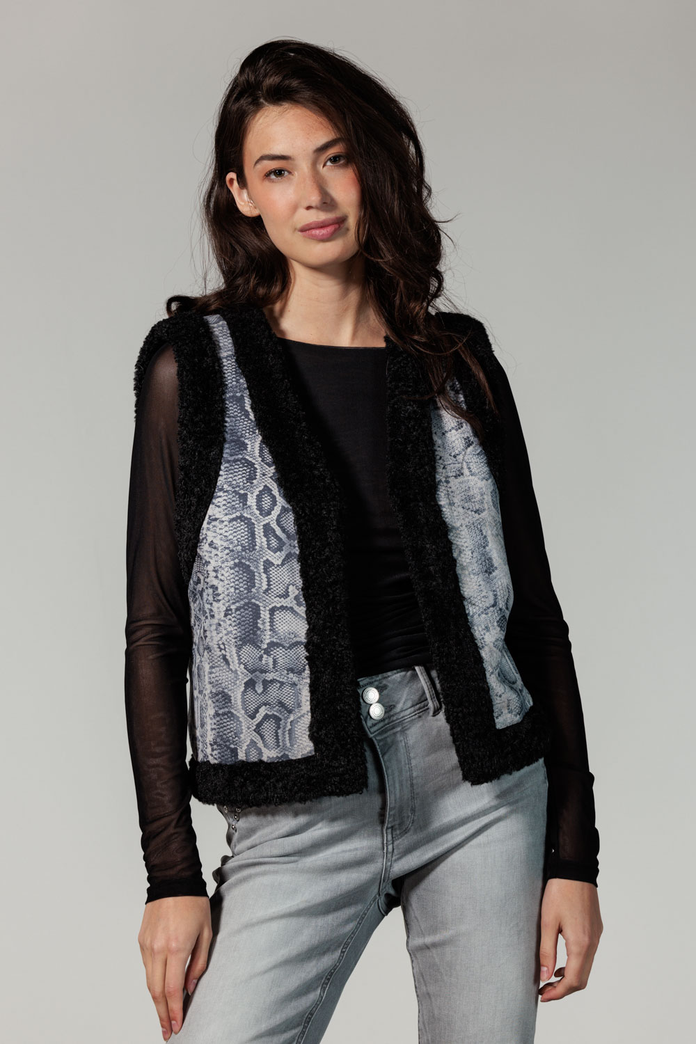 Gilet Teddy Grey Snake